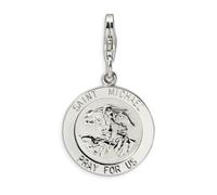 San Michele Medaglietta Ciondolo .925 Argento Sterling Click Su Amore La Vita