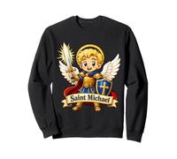 San Michele per Bambini Arcangelo cattolico Chibi Pregare Felpa