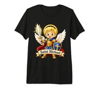San Michele per Bambini Arcangelo cattolico Chibi Pregare Maglietta Premium