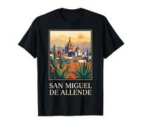 San Miguel de Allende Messico Coloniale Vintage Viaggi Art Maglietta