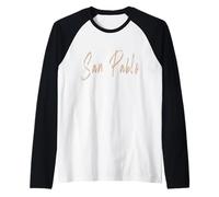 San Pablo California Vintage design elegante Maglia con Maniche Raglan