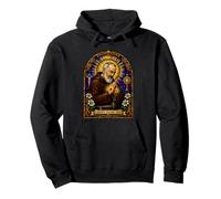 San Padre pio Cattolico Devozionale Gotico Mosaico Icona Arte Felpa con Cappuccio