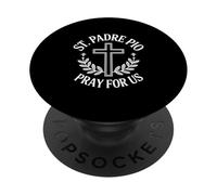 San Padre Pio Prega Per Noi Santo Cattolico PopSockets PopGrip Adesivo