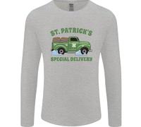 San Patrizio Birra Consegna Divertente Alcol Guinness Uomo Manica Lunga T-Shirt