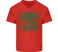 San Patrizio Giorno Mangiare Bere Be Irlandese Birra Uomo V-Neck T-Shirt
