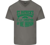 San Patrizio Giorno Mangiare Bere Be Irlandese Birra Uomo V-Neck T-Shirt