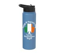 San Patrizio Irish Shamrock Let the Shenanigans Begin Stainless Steel Insulated Water Bottle