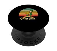 San Patrizio Lucky Sats Blockchain Shamrock Gold Bitcoin PopSockets PopGrip Adesivo