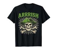 San Patrizio: Pirate Skull Arrish Irish Pun Crossbones Maglietta