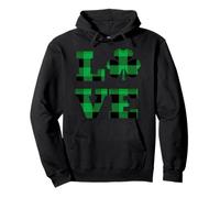 San Patrizio Shamrock Buffalo LOVE St Paddys Day Iris da uomo Felpa con Cappuccio