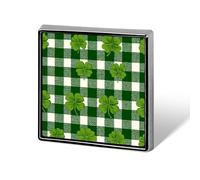 San Patrizio Shamrock modello a scacchi spille unisex e spille quadrate leggere bavero distintivo gioielli per abbigliamento cappello scialle