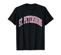 San Pietroburgo Florida FL Varsity Style Pink Text Maglietta