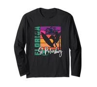 San Pietroburgo Florida Retro Beach Surf Vacanza Souvenir Maglia a Manica