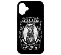 San Roch Cane Patrono dei Cani Amanti degli Animali Domestici Preghiera Cattolica Custodia per iPhone 16 Plus