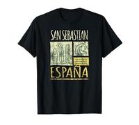 San Sebastian Spagna Tavole da Surf e Onde Stampa Distressed Maglietta