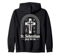 San Sebastiano Prega per Noi Intercessione Cristiana Cattolica Felpa con Cappuccio