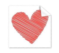 San Valentino a forma di cuore rosso dense Lines schizzo illustrazione modello occhiali panno di pulizia del pulitore dello schermo 5PCS