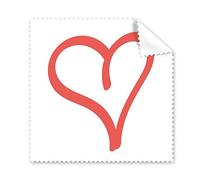 San Valentino a forma di cuore rosso Hollow Line schizzo illustrazione modello occhiali panno di pulizia del pulitore dello schermo 5PCS
