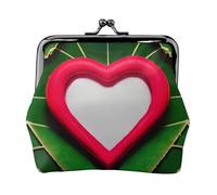 San Valentino Amore Stampato Microfibra PU Leather Wallet Kiss Lock Mini Pouch per Rossetto Key Change Organizzazione