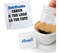 San Valentino Bustine di Dolcificante Personalizzate con Logo/Scritta/Foto - 200 Bustine Monodose Personalizzabili - Bar|Hotel|Ristoranti (200 DOLCIFICANTE)