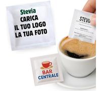 San Valentino - Bustine di Stevia Personalizzate con Logo/Scritta/Foto - 200 Bustine Monodose Personalizzabili - Bar|Hotel|Ristoranti (200 STEVIA)
