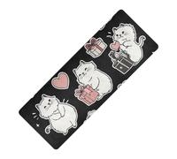 San Valentino Cartoon Cats Nero stampato yoga tappetino da viaggio in gomma naturale antiscivolo, con tappetino da yoga borsa porta tapete para ejercicio 180,3 x 66 cm per esterno