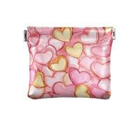 San Valentino Cartoon Oro Rosa Amore Donna Piccolo Cuoio Portamonete Impermeabile Gioielli per le Signore, San Valentino Cartone Animato Oro Rosa, 1 size, Stampa artistica
