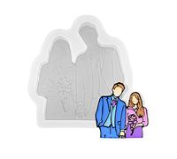 San Valentino Coppia Rosa Matrimonio Foto Stampo in Silicone Fondente Zucchero Sapone per Matrimonio Stampi Caramelle Cioccolato Stampi Caramelle Stampi Silicone Form
