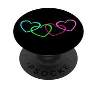 San Valentino Cuore Cuore anni '60 anni '80 Retro Uomini Adolescenti Bambino Donna PopSockets PopGrip Adesivo