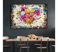 San Valentino, Cuore d'amore colorato, Fiori, Poster, Dipinti su tela, Quadri e stampe moderne, Decorazioni per la casa, 70x100 cm, Senza cornice