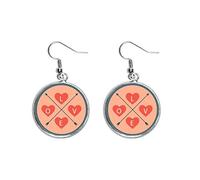 san valentino di rosa, blu amore orecchino d'argento., Ceramica