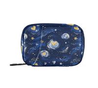 San Valentino giallo blu amore cielo stellato borsa da viaggio organizer portatile per medicine da viaggio
