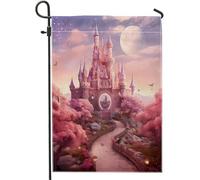 San Valentino Giardino Bandiera Luna Albero Castello Fantasia Fiore Uccello Farfalla Acquerelli Fattoria Moderna Nuvola Rosa Lino Decorazione Segno Verticale Patio Esterno Portico Giardino Cortile