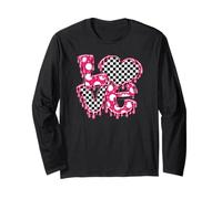 San Valentino Melting Love con Simpatico Cuore a Scacchi a Pois Maglia a Manica