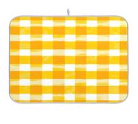 San Valentino Plaids Checkered Safari Giallo scolapiatti stuoia cucina bancone accessori cucina opaco resistente al calore mar piatto asciugatura mat extra large 18 x 24