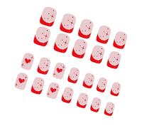 San Valentino Press Su Unghie Quadrate Finte Disegni Lucidi Unghie Finte Coperture Complete Chiodi Acrilici Artificiali 24pcs 12)