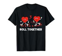 San Valentino Roll Together Pattinaggio Pattinatore Coppia Design Maglietta