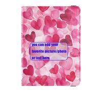 San Valentino Rosa Amore Cuore Personalizzare In Pelle Passaporto Porta Carta Della Copertura Combo Vaccino Card Holder Cover Combo Badge ID Vaccino Card Holder Portafoglio Ultra Sottile, San