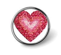 San Valentino Rosso Rosa Coquette Paillettes Cuore Rotondo Spilla per Uomo Donna Moda Distintivo Collare Pin Vestito Giacca Zaino Accessori