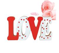 San Valentino segno di blocco di legno - Segni di parole da tavolo di nozze ornamenti, segno decorativo in lettere in piedi | 5,91x3,15x0,47 pollici Centro tavolo lettera indipendente | per ca