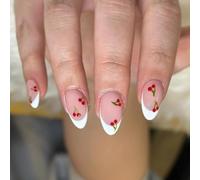 San Valentino Short Almond Press-On - Fruit Design French Tip Accessori per le donne