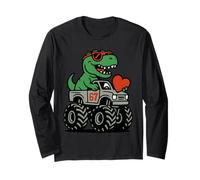 San Valentino T Rex Dinosaur Equitazione Camion Divertente Ragazzi Bambini Maglia a Manica