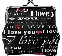 San Valentino Ti amo Motivo Fibbia Portamonete in pelle Borsa vintage Bacio con lucchetto Portamonete Portafogli per donna Ragazze
