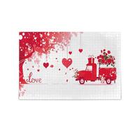San Valentino Un camion con uno sfondo rosso e pois bianchi Rose puzzle per relax e divertimento in famiglia 500 pezzi