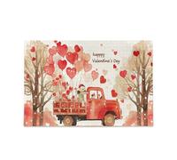 San Valentino Un camion con uno sfondo rosso e puntini bianchi Palloncini a forma di cuore Jigsaw Puzzle Capolavori impegnativi ed educativi Puzzle 500 Piecing