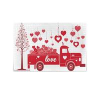 San Valentino Un camion con uno sfondo rosso e puntini bianchi rosa puzzle unici per relax e divertimento in famiglia 500 pezzi