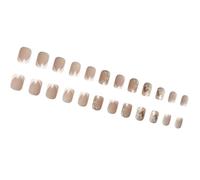 San Valentino Unghie Finte Breve Piazza Premere Su Unghie Bianco Francese Tip Stick On Unghie Scintillanti