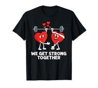 San Valentino We Get Strong Together Fitness Workout Design Maglietta