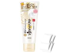 Sana Nameraka Honpo Soy Milk Isoflavone WR Cleansing Face Wash N 150g - Includes Cotton Pads 4pcs