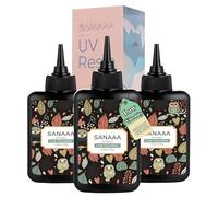 SANAAA Resina UV Trasparente Dura 300 g, Resina a Bassa Viscosità, Colla Polimerizzazione Rapida Con Luce Solare Ultravioletta Per La Creazione Di Gioielli e Decorazioni Artigianali